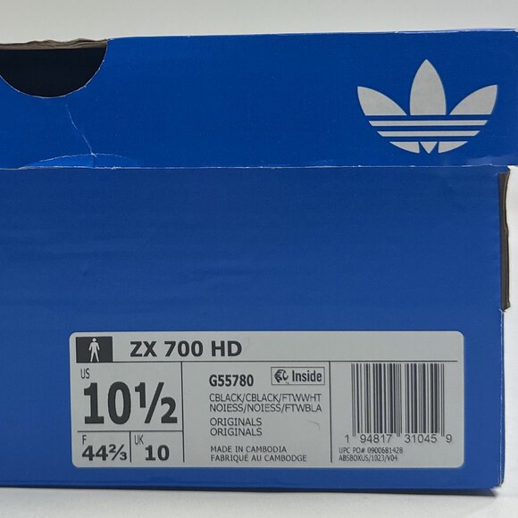 Adidas Originals ZX 700 HD Mens Black White Shoes Sneakers Athletic Low G55780 - Picture 12 of 14